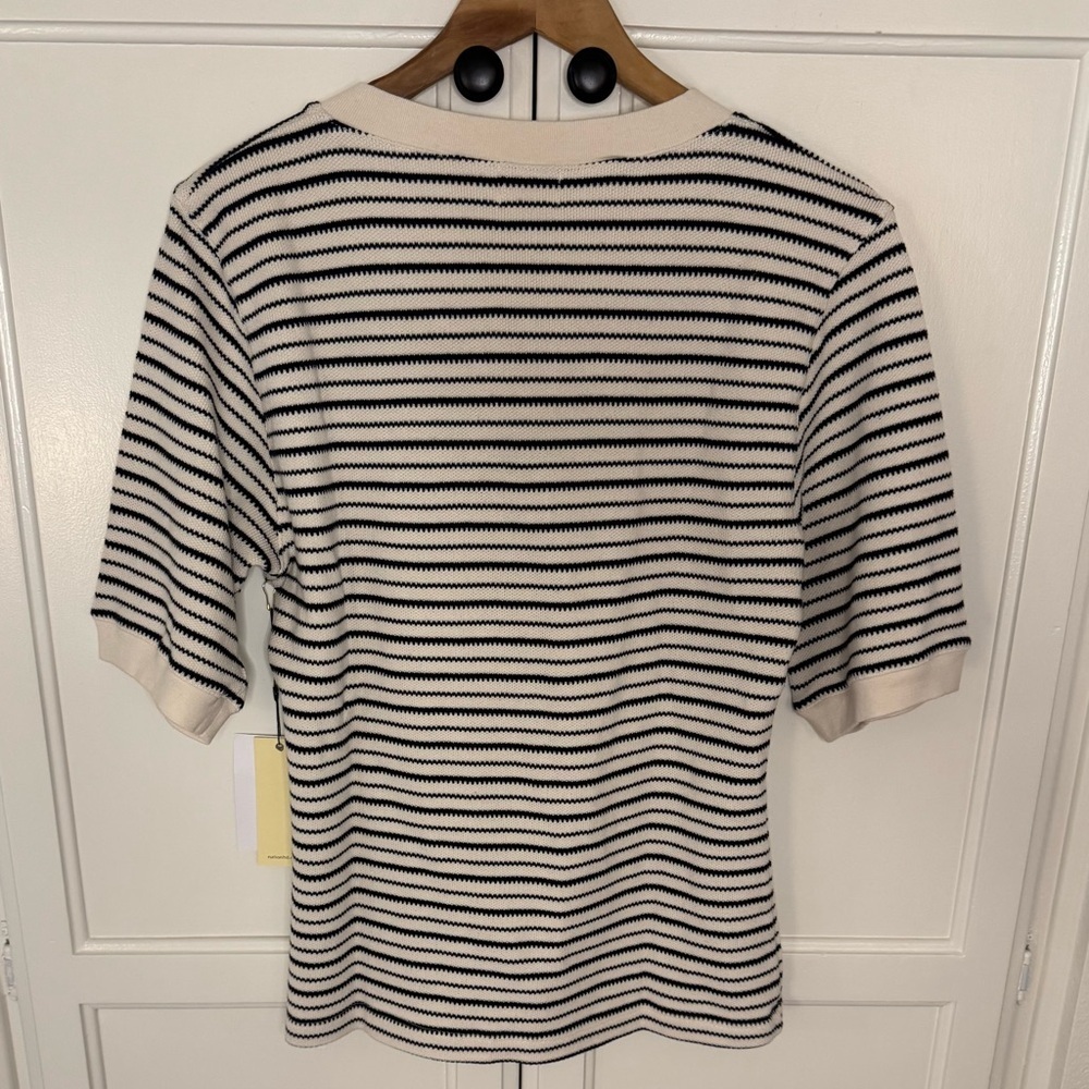Nation LTD REEVE LACE UP TEE - FREEHAND STRIPE - Picture 9 of 11